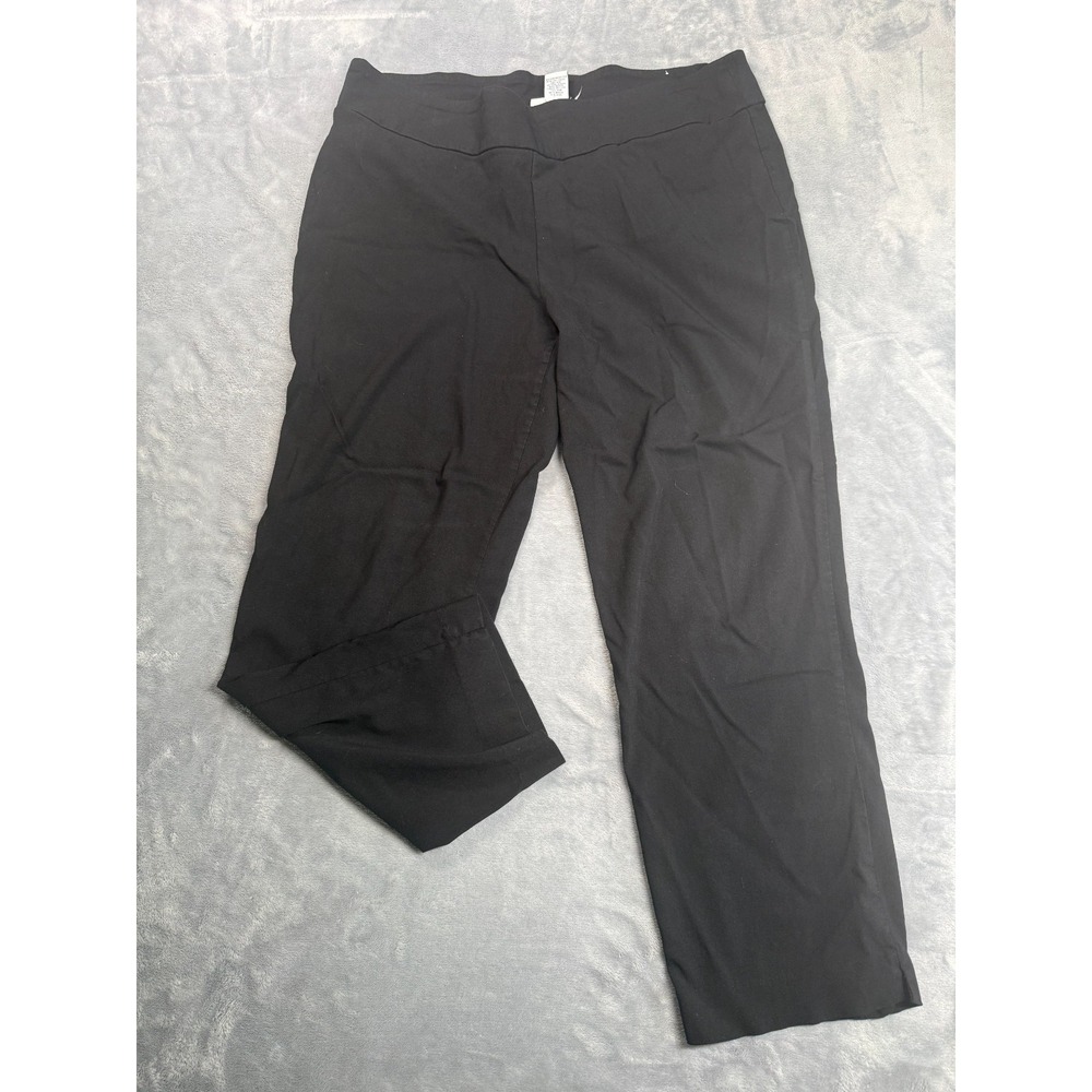 Charter Club Ankle Pants Women's Petite 16 Black Stretch Straight Leg Pull On